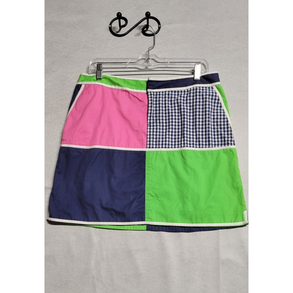 Vintage Pink Blue Green  Patchwork 2 Pockets  Short Lilly Pulitzer Skirt Size 10